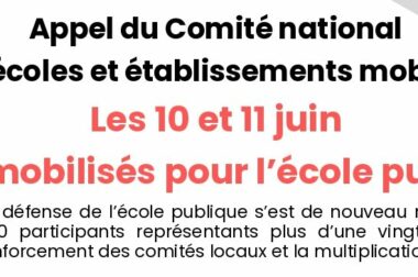 Appel du comité national de défense de l’Ecole Publique