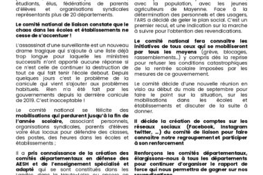 Relevé de décisions du comité national de liaison en défense de l’Ecole Publique Relevé de décisions du comité national de liaison en défense de l’Ecole Publique