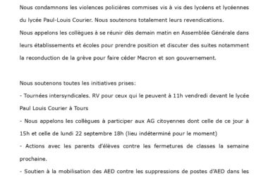 Appel Ag éducation du 18 septembre ! Continuons les mobilisations !