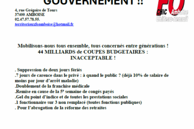 Amboise : blocage à partir du 10 septembre !