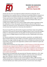 Déclaration de la FNEC-FP-FO 37 – F3SCT du 15 janvier 2026- Groupe de travail IEN/ fiches RSST