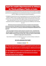 Appel du comité de défense de l&rsquo;Ecole publique du 37