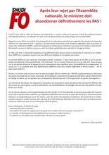 Abandon des PAS ! La FNEC-FP-FO s&rsquo;est adressée aux autres organisations syndicales ! Signez la pétition pour l&rsquo;abandon des PAS et la création de postes RASED !