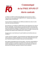 Communiqué de la FNEC-FP-FO 37: alerte canicule