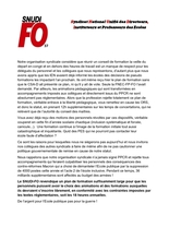 Déclaration du SNUDI-FO 37 au conseil de formation