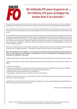 36 milliards d’€ pour la guerre et …10 millions d’€ pour protéger les écoles face à la canicule !