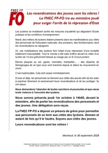 Soutien à la jeunesse ! Leurs revendications sont les nôtres ! Stop à la répression des lycéens et des étudiants !