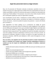 Appel des personnels réunis au stage inclusion systématique et forcée: le 5 novembre, on monte à Paris, au ministère !
